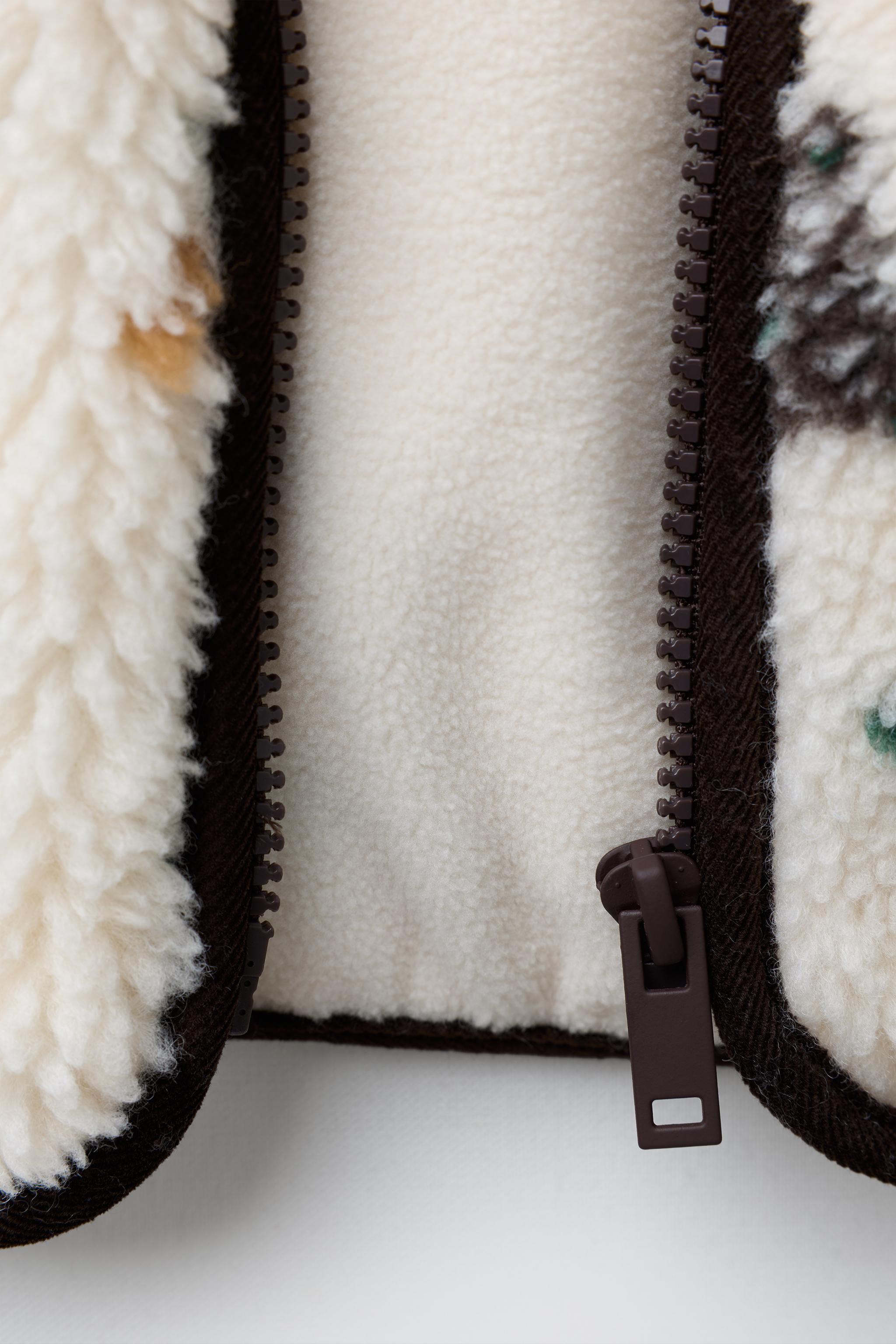 VESTE EFFET MOUTON FLEURS